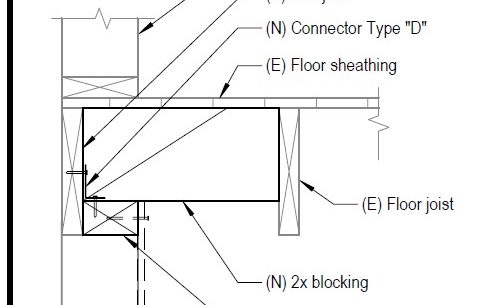 A joist blocking detail in Vulnerability Based Seismic Assessment and Retrofit of One and Two-Story Dwellings